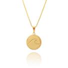 Colar Medalha Sol Mar Sal Banhado a Ouro 18k