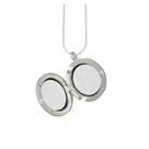 Colar Medalhão Cápsula Relicario Vidro Prateado e Strass Colar Medalhão Cápsula Relicario Vidro Prateado e Strass