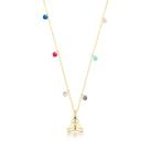 Colar Meditação 7 Chacras Com Zirconias Banhado a Ouro 18k