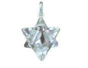 Colar Merkaba Pedra Cristal Extra Pingente Argola Prata 950