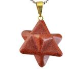 Colar Merkaba Pedra Do Sol Pino e Presilha Dourada Colar Merkaba Pedra Do Sol Pino e Presilha Dourada