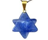Colar Merkaba Pedra Quartzo Azul Presilha Dourada Colar Merkaba Pedra Quartzo Azul Presilha Dourada