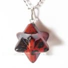 Colar Merkabah Pedra Obsidiana Mahogany Montagem Prata 950