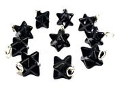 Colar Merkabah Pedra Obsidiana Negra Pino Prata 950
