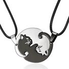 Colar Metades Yin Yang Casal Best Friends Gato Par Duplo Zen