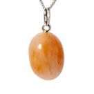 Colar Mini Cabochão Aragonita Raio Laranja Pino Prata 950