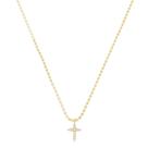 Colar mini cruz zircônias folheado a ouro 18k