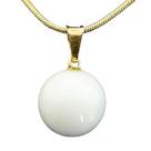 Colar Mini Disco Dolomita Branca Pedra Natural Pino Dourado