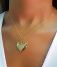 Colar Mini Elo com Pingente Coração Liso Banhado a Ouro