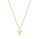 Colar mini espírito santo banhado a ouro - zircônia - 45 cm