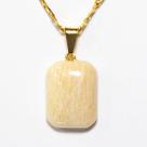 Colar Mini Feldspato Retangular 20mm Liso Natural Dourado