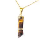 Colar Mini Figa Olho de Tigre Montagem Dourado