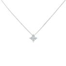 Colar Mini Flor 4 Pétalas Zircônia Cristal Banhado a Prata