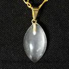 Colar Mini Navete 20mm Pedra Cristal Opalado Natural Dourado Colar Mini Navete 20mm Pedra Cristal Opalado Natural Dourado