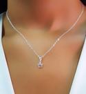 Colar Mini Patinha Zircônia Cristal Banhado a Prata