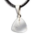 Colar Mini Trillion Cristal 11mm Pedra Natural Pino Prateado