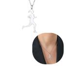 Colar Minimalista Fitness Corrida Aço Inoxidável Tendência Run Maratona Estiloso Trending