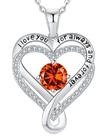 Colar Mkhhy Infinity Love Heart Diamond para mulheres Ruby