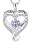 Colar Mkhhy S925 Infinity Heart Diamond June Alexandrite