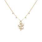 Colar Navete Com Pedras Penduradas Banhado a Ouro 18K Colar Navete Com Pedras Penduradas Banhado a Ouro 18K