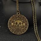 Colar Nerd Piratas Do Caribe Pingente Medalhão Ouro Asteca