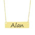 Colar Nome Personalizado Chapinha Gravação Alan Banhado Ouro 18K - 999004152 Colar Nome Personalizado Chapinha Gravação Alan Banhado Ouro 18K - 999004152