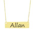 Colar Nome Personalizado Chapinha Gravação Allan Banhado Ouro 18K -999004004 Colar Nome Personalizado Chapinha Gravação Allan Banhado Ouro 18K -999004004