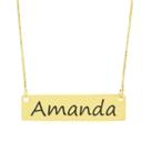 Colar Nome Personalizado Chapinha Gravação Amanda Banhado Ouro 18K - 999004233