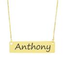Colar Nome Personalizado Chapinha Gravação Anthony Banhado Ouro 18K - 999004006