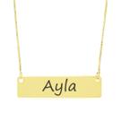 Colar Nome Personalizado Chapinha Gravação Ayla Banhado Ouro 18K - 999004242 Colar Nome Personalizado Chapinha Gravação Ayla Banhado Ouro 18K - 999004242