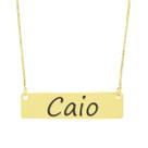 Colar Nome Personalizado Chapinha Gravação Caio Banhado Ouro 18K - 999004164