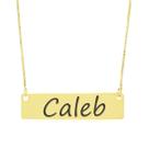 Colar Nome Personalizado Chapinha Gravação Caleb Banhado Ouro 18K - 999004001