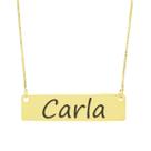 Colar Nome Personalizado Chapinha Gravação Carla Banhado Ouro 18K - 999004256