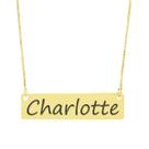 Colar Nome Personalizado Chapinha Gravação Charlotte Banhado Ouro 18K - 999004264