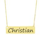 Colar Nome Personalizado Chapinha Gravação Christian Banhado Ouro 18K - 999004170 Colar Nome Personalizado Chapinha Gravação Christian Banhado Ouro 18K - 999004170