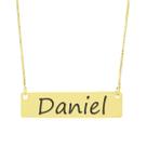Colar Nome Personalizado Chapinha Gravação Daniel Banhado Ouro 18K - 999004018