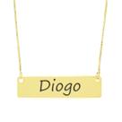 Colar Nome Personalizado Chapinha Gravação Diogo Banhado Ouro 18K - 999004175