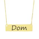 Colar Nome Personalizado Chapinha Gravação Dom Banhado Ouro 18K - 999004176