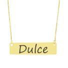 Colar Nome Personalizado Chapinha Gravação Dulce Banhado Ouro 18K - 999004290