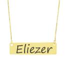 Colar Nome Personalizado Chapinha Gravação Eliezer Banhado Ouro 18K - 999004024 Colar Nome Personalizado Chapinha Gravação Eliezer Banhado Ouro 18K - 999004024