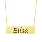 Colar Nome Personalizado Chapinha Gravação Elisa Banhado Ouro 18K - 999004296