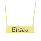 Colar Nome Personalizado Chapinha Gravação Eliseu Banhado Ouro 18K - 999004180