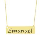 Colar Nome Personalizado Chapinha Gravação Emanuel Banhado Ouro 18K - 999004025 Colar Nome Personalizado Chapinha Gravação Emanuel Banhado Ouro 18K - 999004025