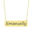Colar Nome Personalizado Chapinha Gravação Emanuelly Banhado Ouro 18K - 999004300