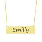 Colar Nome Personalizado Chapinha Gravação Emilly Banhado Ouro 18K - 999004302