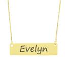 Colar Nome Personalizado Chapinha Gravação Evelyn Banhado Ouro 18K - 999004310