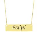 Colar Nome Personalizado Chapinha Gravação Felipi Banhado Ouro 18K - 999004033