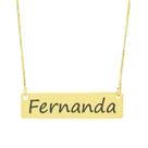 Colar Nome Personalizado Chapinha Gravação Fernanda Banhado Ouro 18K - 999004317
