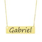 Colar Nome Personalizado Chapinha Gravação Gabriel Banhado Ouro 18K - 999004036