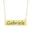 Colar Nome Personalizado Chapinha Gravação Gabriele Banhado Ouro 18K - 999004327